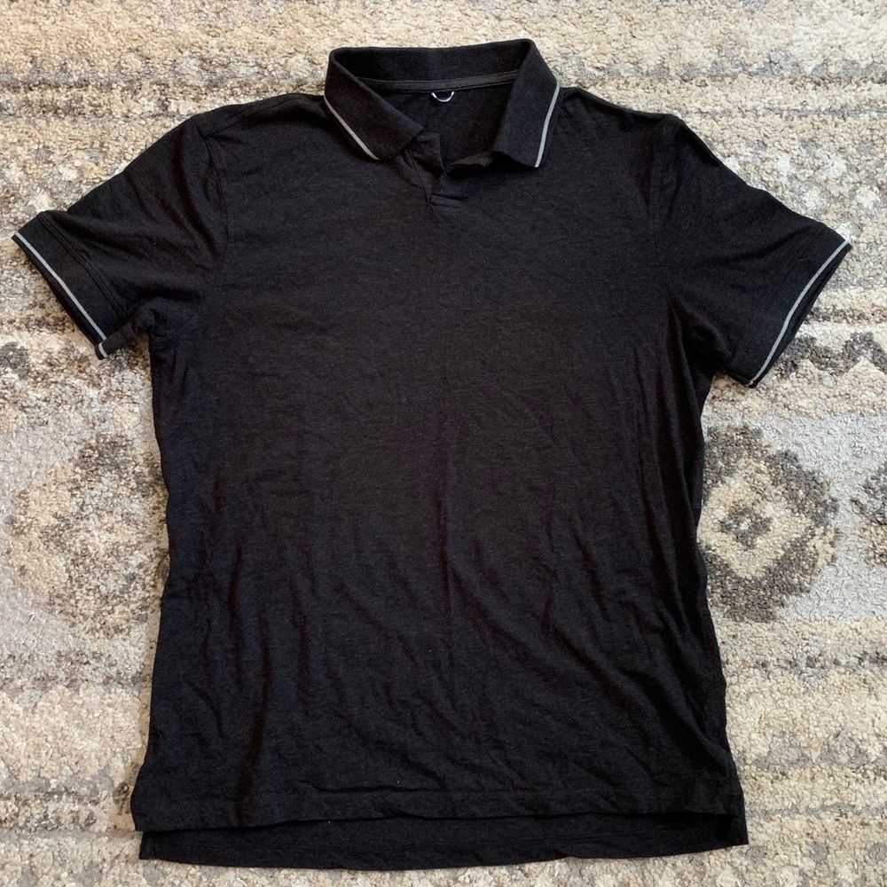 Kit & Ace Reflective Polo Dark Charcoal Gray Med